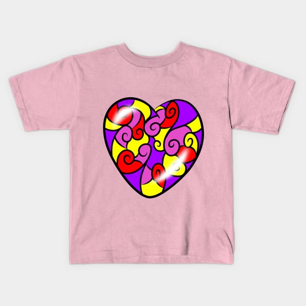 Patterned heart Kids T-Shirt by MelanieJeyakkumar